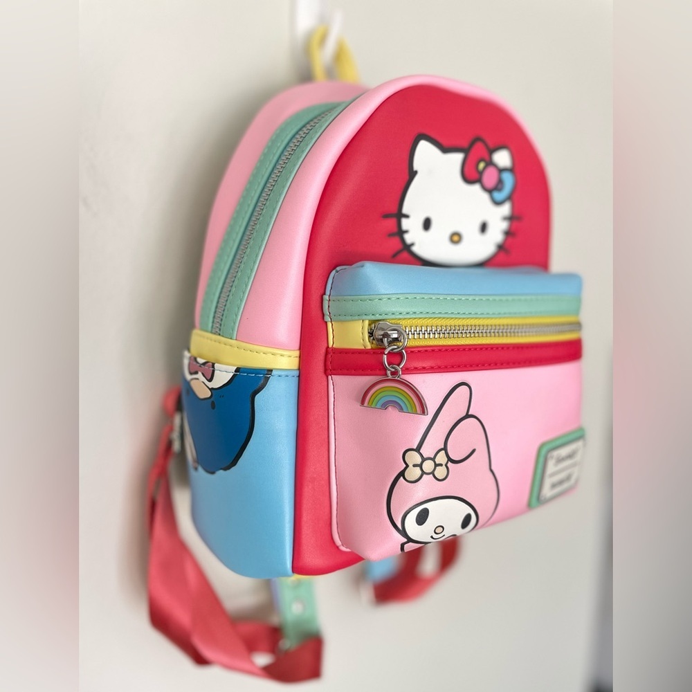 Sanrio Hello Kitty Backpack My Melody & Friends Kuromi Pink - Picture 2 of 10